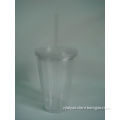 Colorful 16OZ plastic tumbler with straw